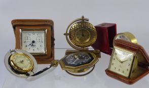 Miscellaneous Travelling Clocks, including Swiza 7 Jewel, Europe 2 Jewel, The Dalvey Voyager