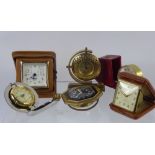 Miscellaneous Travelling Clocks, including Swiza 7 Jewel, Europe 2 Jewel, The Dalvey Voyager