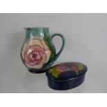 A William Moorcroft Rose Jug, (Moorcroft Collector's Club) approx 15 cms, together with a William