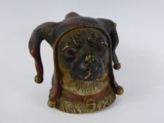 An Antique Cold Cast Bronze of a Dog Jester.