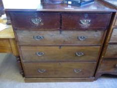 A Mahogany Chest of Drawers, comprising two short and three long drawers, on straight base, approx