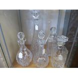 A Collection of Five Cut-Glass Decanters. (5)