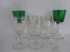 Miscellaneous Georgian and Victorian Liqueur Glasses.