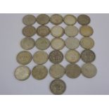 A Miscellaneous Collection of Indian Coins, including 1/4 rupee, 1 x 1913,1 x 1917, 1 x 1918, 5 x