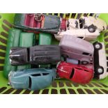 Miscellaneous Vintage Die-Cast Dinky and other model cars, including trucks, buses, army vehicles,