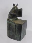 A Bronze Figure of a Mouse Reading a Book, approx 15 cms.