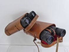 A Pair of Russian Field Binoculars, N625483 b12 in the original leather case, Vidavue Precision