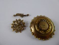 A Miscellaneous Collection of Antique Gold Jewellery, including a 15 ct Edwardian seed pearl star