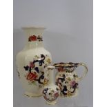 Miscellaneous Masons Ironstone 'Mandalay', including a baluster vase, approx 30 cms, bud vase and