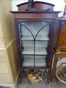 An Edwardian Glazed-Fronted Display Cabinet, with three interior shelves, on splayed tapered legs,