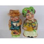 Old Staffordshire Character Toby Jugs, incl 'Flower Seller' approx 24 cms and 'The Gardener', approx