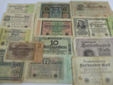 A Quantity German Reichsbanknote, including a 10 000 000 Mark, 1 000 000 Mark, 100 000 Mark, 50