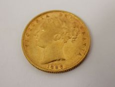 A Victorian 1886 Solid Gold Full Sovereign WW to neck (fc).