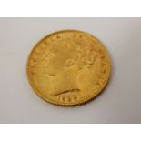 A Victorian 1886 Solid Gold Full Sovereign WW to neck (fc).