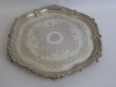 A Late Victorian Silver Tray, Sheffield hallmark, dated 1899, mm Harrison Bros & George Howson,