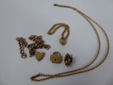 Miscellaneous 9 ct Gold Jewellery, including a lady's 9 ct gold neck chain, two 9 ct gold child's