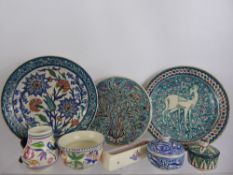 Miscellaneous Ceramics, including Poole Pottery bowl, vase, posy trough, a Cypriot fruit bowl, a