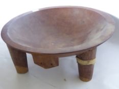 A Carved Hardwood African Continent Dough Bowl, approx 52 x 18 cms.