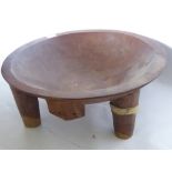 A Carved Hardwood African Continent Dough Bowl, approx 52 x 18 cms.