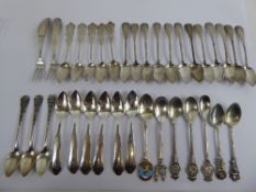 A Miscellaneous Collection of Silver Continental and White Metal Coffee Spoons, total approx 360