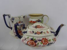 A Miscellaneous Collection of Porcelain, including Wedgwood bachelor teapot, water jug together with
