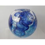 Allister Malcolm, studio glass vase, signature to base, approx 15 cms high.