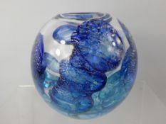 Allister Malcolm, studio glass vase, signature to base, approx 15 cms high.