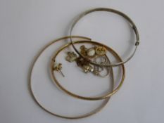 Miscellaneous Jewellery, including 9 ct gold bracelet (af), 9 ct gold bracelet, silver bracelet,