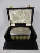 A Gentleman's Silver Brush & Comb Set, Birmingham hallmark dated 1967, mm B & Co, in the original