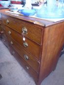 An Antique Chest of Drawers, four graduated drawers, raised on bracket feet, approx 50 x 103 x 100