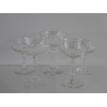 A Quantity of Antique Champagne Glasses, of various sizes and designs. (13)