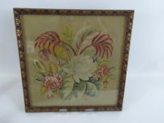 Three Antique Framed Tapestry Works, framed and glazed. (3)