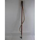 A Vintage Elephant Whip, with iron tap and braiding, approx 145 cms