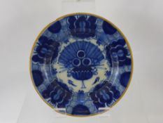 An 18th Century Delft Plate, Peacock design, approx 23 cms
