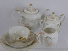 A Part Japanese 'Kutani Ware' Fine Porcelain Tea Set, comprising six saucers, four cups, sugar