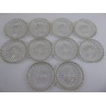 Twelve Glass Coasters, together with a miscellaneous quantity of glass decanter stoppers.