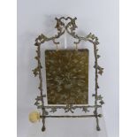 A Vintage Brass Dinner Gong, held within an attractive wrought brass frame, approx 12 x 28 cms