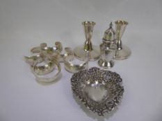 Miscellaneous Silver, including a pair of silver travelling candlestick holders, Birmingham