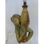 A Lladro Lamp Base, depicting a water carrier, approx 34 cms
