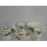 A Miscellaneous Quantity of Wedgwood, Hathaway Rose design, including two bud vases, posy vase,