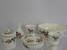 A Miscellaneous Quantity of Wedgwood, Hathaway Rose design, including two bud vases, posy vase,