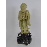 An Antique Chinese Soapstone Figure of a Wise Man, approx 33 cms high.