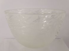 A Contemporary Etched Glass Fruit Bowl, approx 24 cms dia x 20 cms deep.
