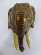 A Brass Door Bell Pull, in the form of an elephant.