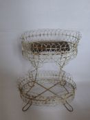 A Victorian Wire-Work Jardiniere, with two oval tiers, approx 59 x 89 cms