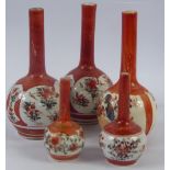 Miscellaneous Japanese Satsuma Vases, of various designs and sizes,hand painted with floral