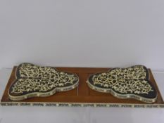 An Edwardian Fruit Wood and Ivory Book Slide, beautifully worked (af), approx 15 x 39 cms,