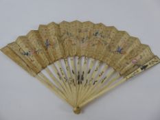 A Quantity of Miscellaneous Fans, including delicate lace, linen, paper with mother-of-pearl and