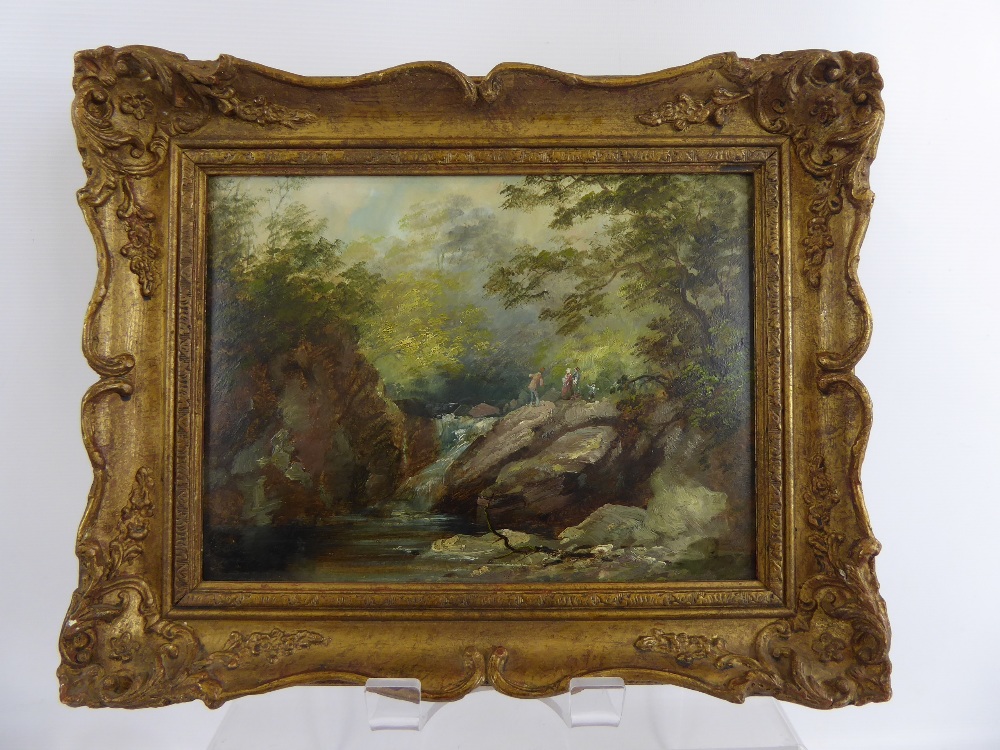 Artist Unknown, Two Oils on Board, depicting figures on a river bank, approx 29 x 21 cms and 29 x 14 - Image 2 of 2