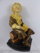 A Pottery Advertising Figure Entitled "Bubbles" by Rocksyn, of a seated child blowing bubbles approx